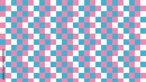 Blue, white and pink, abstract background with squares