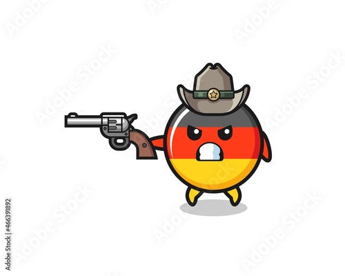 the germany flag cowboy shooting with a gun