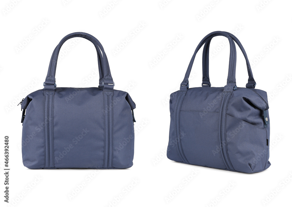 Naklejka premium Blue bag. Front and side views