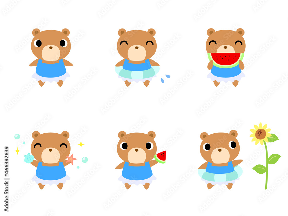 夏のクマアイコン 夏のクマアイコン