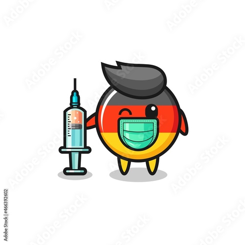 germany flag mascot as vaccinator