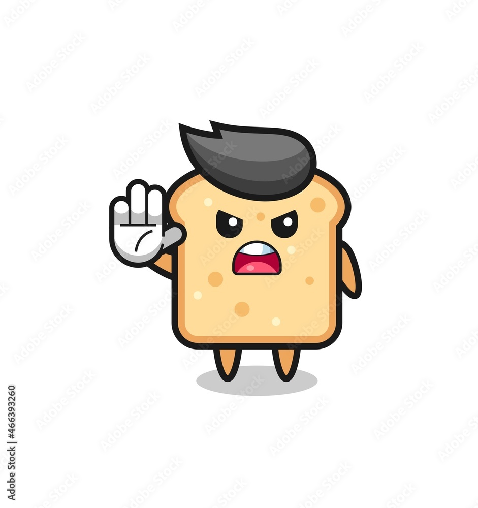 bread character doing stop gesture