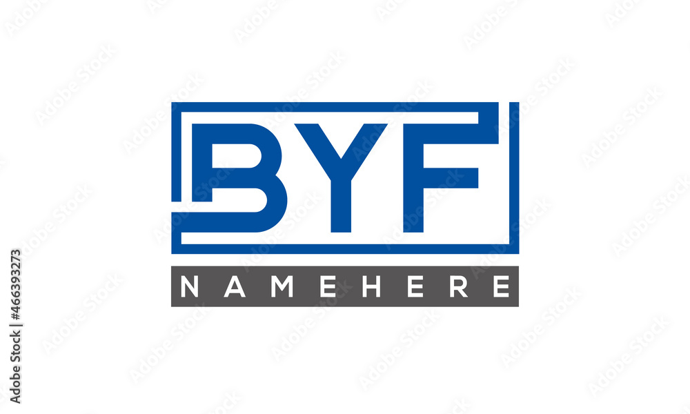 BYF Letters Logo With Rectangle Logo Vector BYF Letters Logo With Rectangle Logo Vector