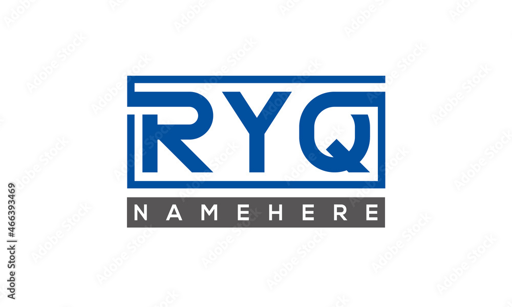 RYQ Letters Logo With Rectangle Logo Vector RYQ Letters Logo With Rectangle Logo Vector