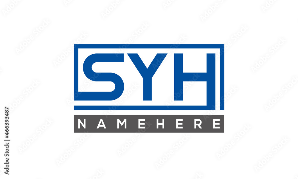 SYH Letters Logo With Rectangle Logo Vector SYH Letters Logo With Rectangle Logo Vector