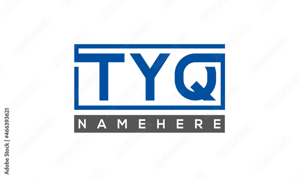 TYQ Letters Logo With Rectangle Logo Vector TYQ Letters Logo With Rectangle Logo Vector
