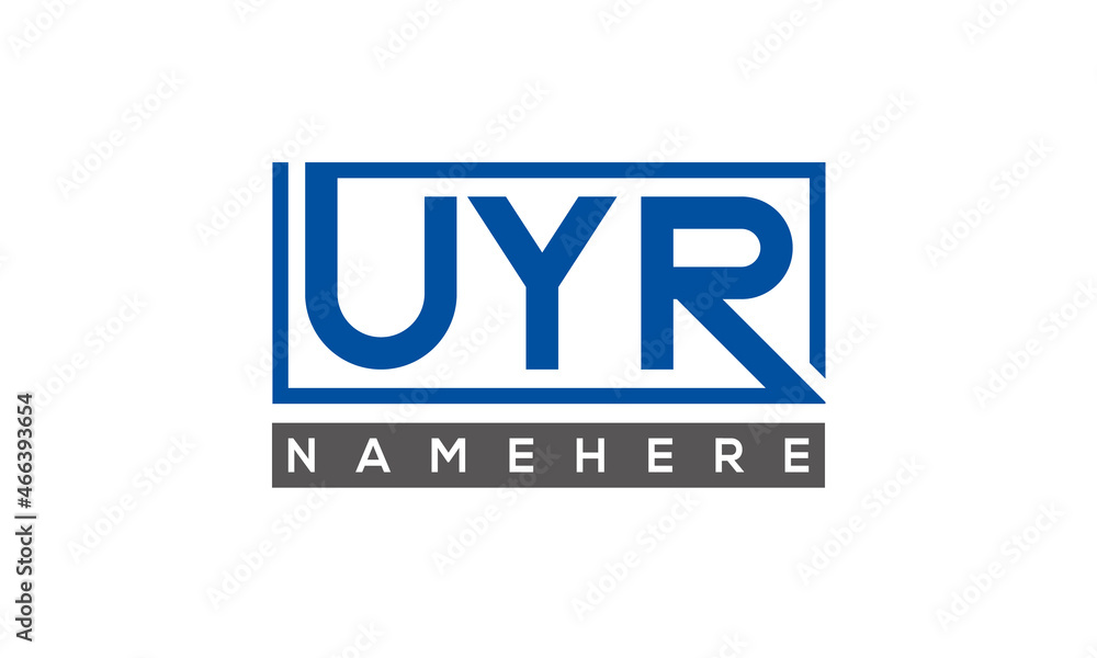 UYR Letters Logo With Rectangle Logo Vector UYR Letters Logo With Rectangle Logo Vector