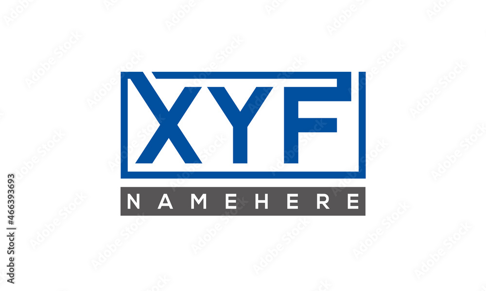 XYF Letters Logo With Rectangle Logo Vector XYF Letters Logo With Rectangle Logo Vector