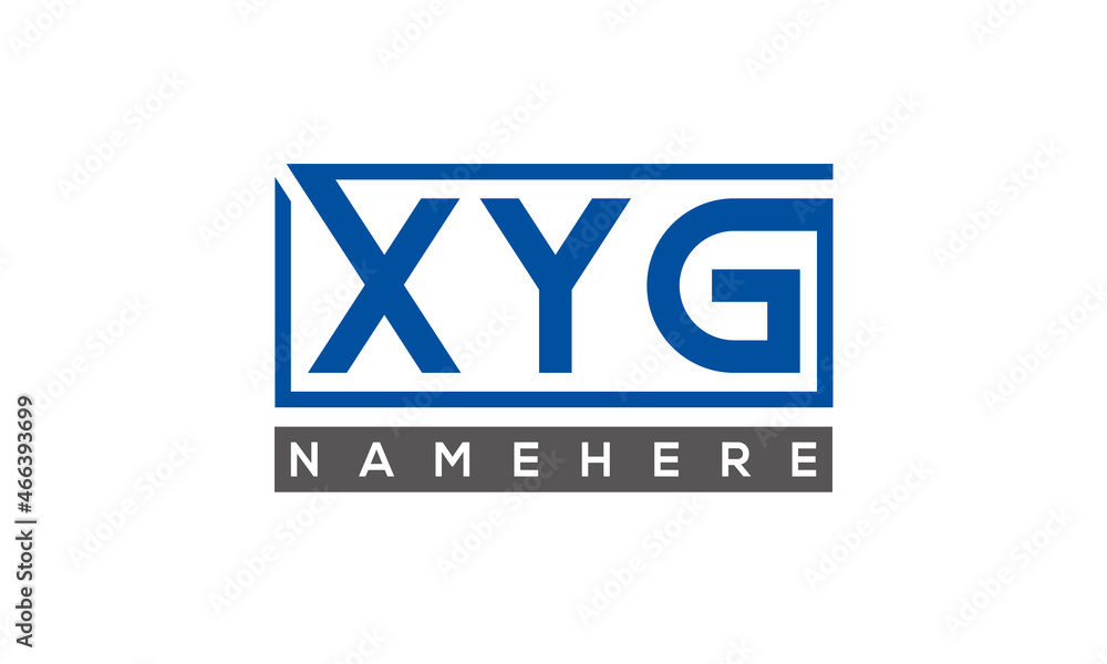 XYG Letters Logo With Rectangle Logo Vector XYG Letters Logo With Rectangle Logo Vector