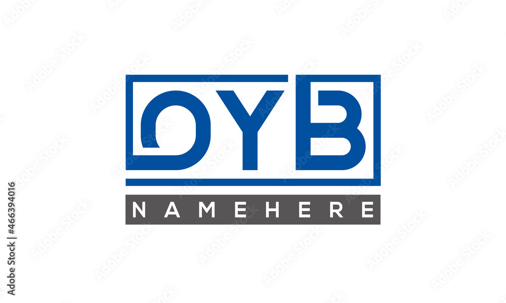 OYB Letters Logo With Rectangle Logo Vector OYB Letters Logo With Rectangle Logo Vector