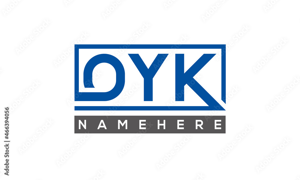 OYK Letters Logo With Rectangle Logo Vector OYK Letters Logo With Rectangle Logo Vector
