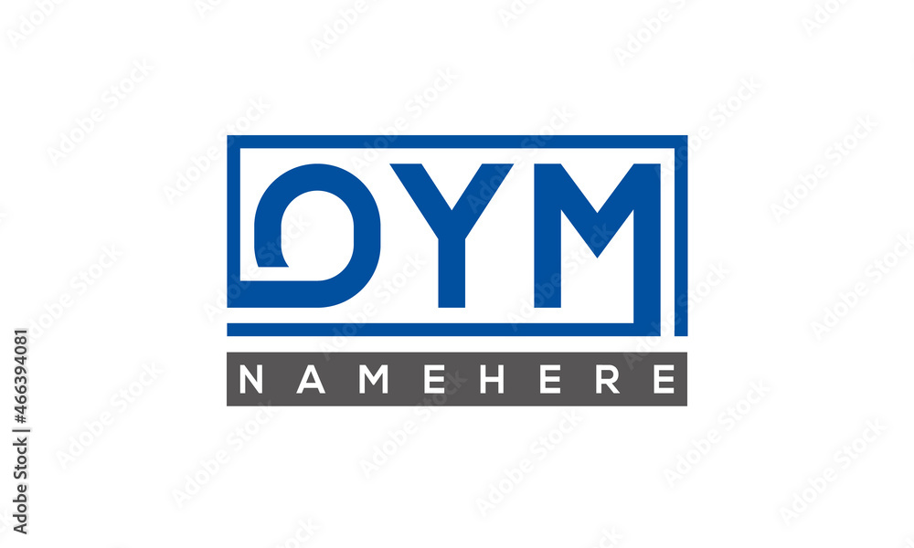 OYM Letters Logo With Rectangle Logo Vector OYM Letters Logo With Rectangle Logo Vector
