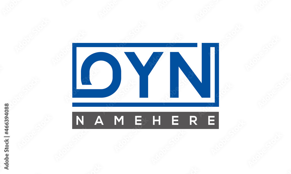 OYN Letters Logo With Rectangle Logo Vector OYN Letters Logo With Rectangle Logo Vector