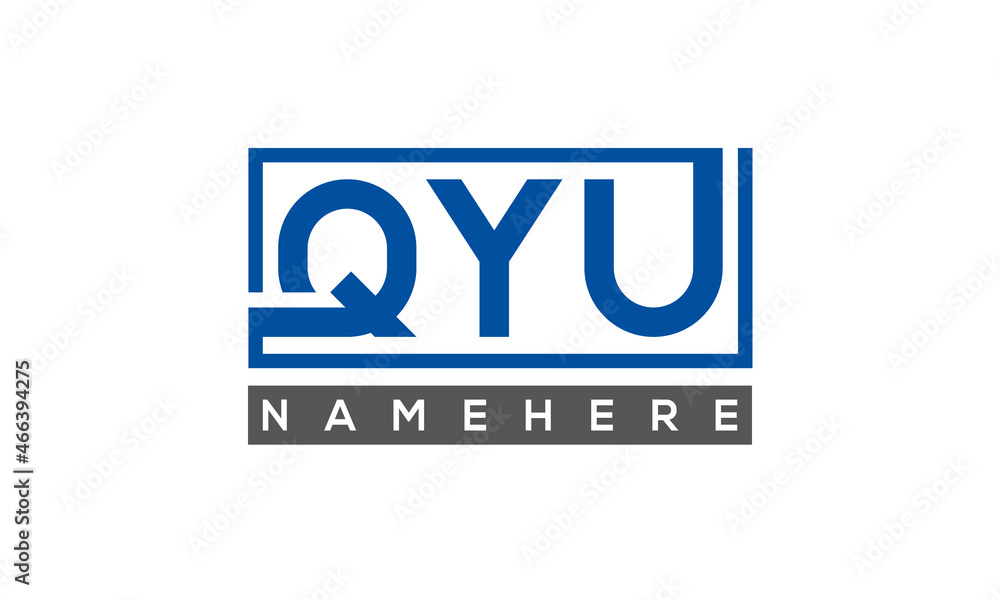 QYU Letters Logo With Rectangle Logo Vector QYU Letters Logo With Rectangle Logo Vector