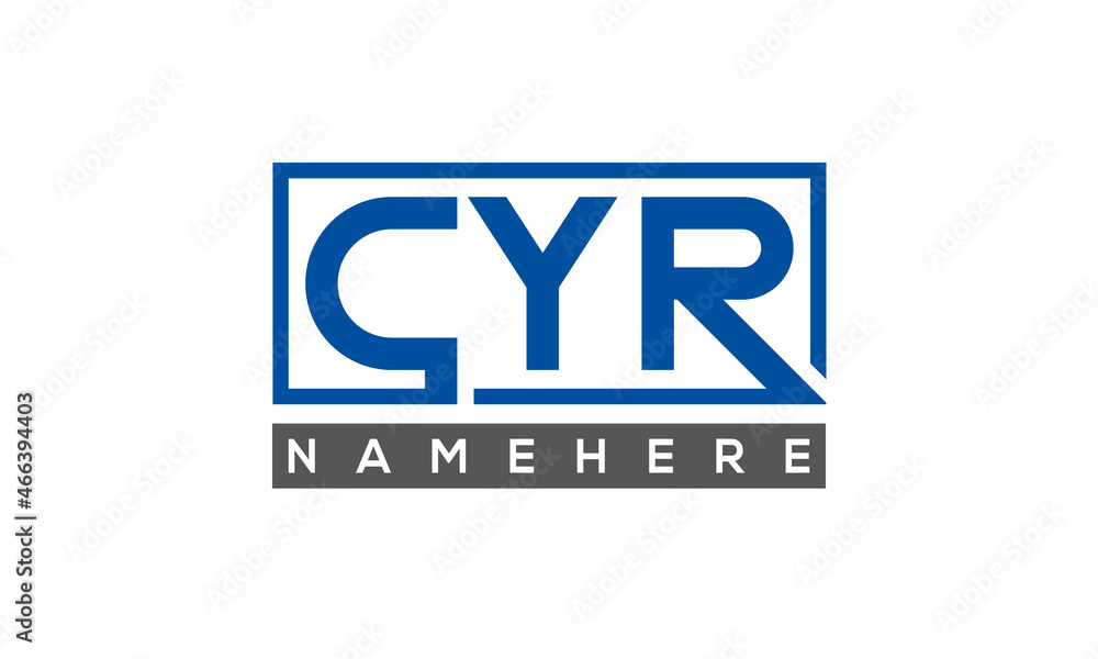 CYR Letters Logo With Rectangle Logo Vector CYR Letters Logo With Rectangle Logo Vector