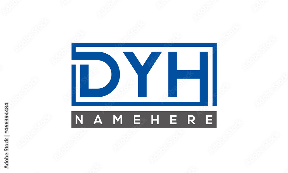 DYH Letters Logo With Rectangle Logo Vector DYH Letters Logo With Rectangle Logo Vector
