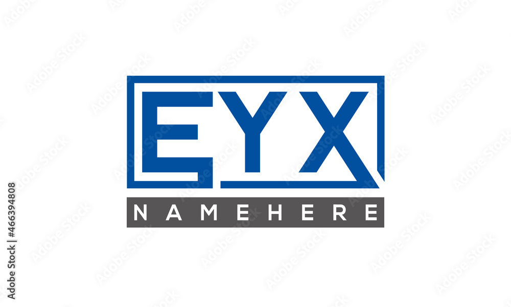 EYX Letters Logo With Rectangle Logo Vector EYX Letters Logo With Rectangle Logo Vector