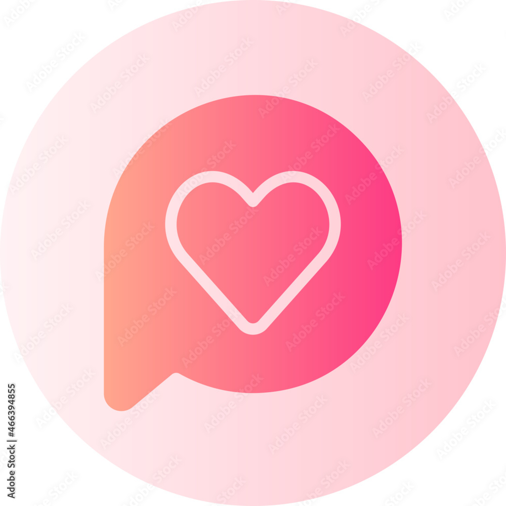 love speech bubble gradient icon