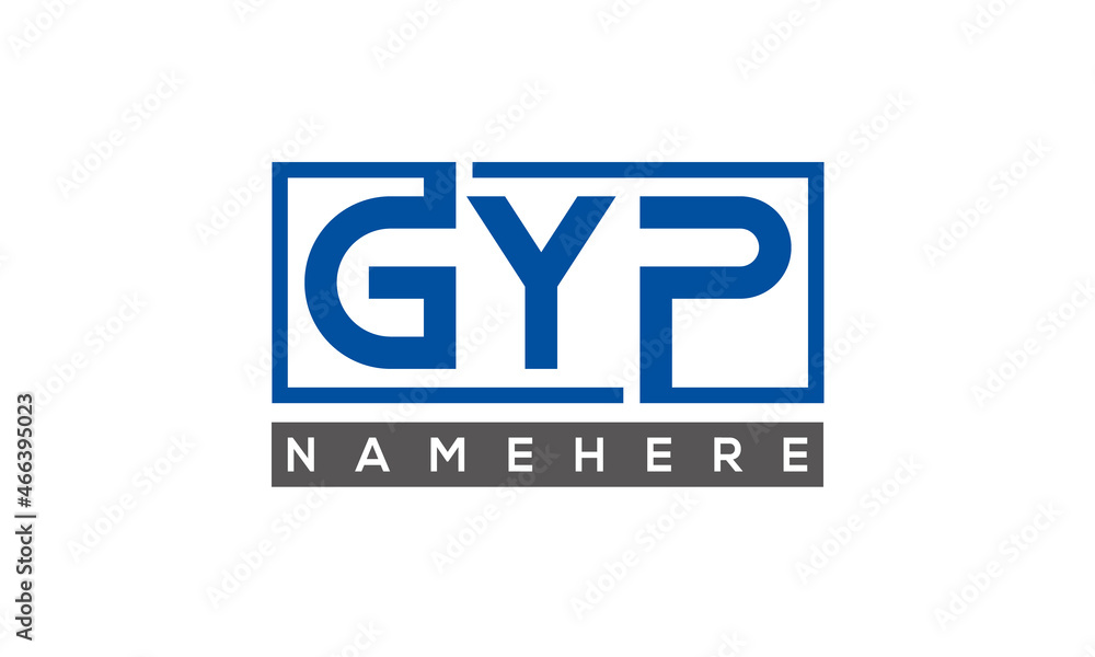 GYP Letters Logo With Rectangle Logo Vector GYP Letters Logo With Rectangle Logo Vector