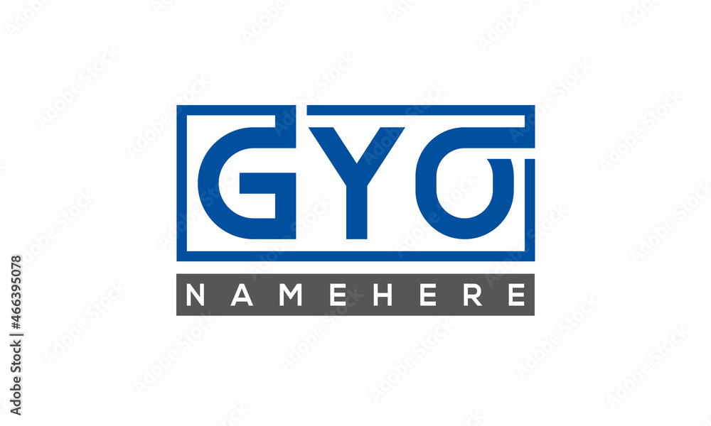 GYO Letters Logo With Rectangle Logo Vector