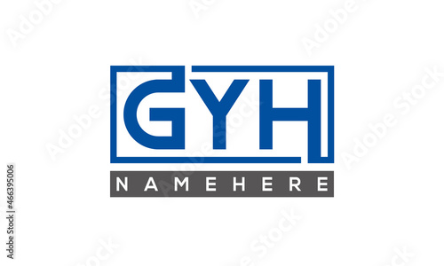 GYH Letters Logo With Rectangle Logo Vector photo