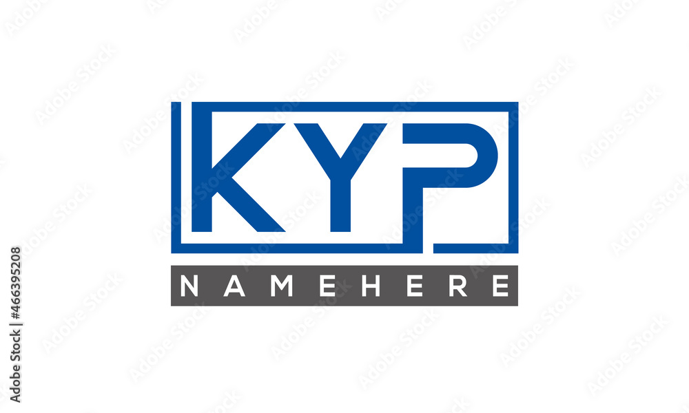 KYP Letters Logo With Rectangle Logo Vector KYP Letters Logo With Rectangle Logo Vector