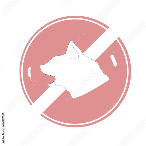 illustration of rabies, rabies dog, vector