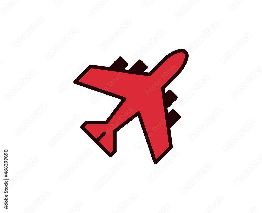 Plane line icon. Vector symbol in trendy flat style on white background. Travel sing for design. Plane line icon. Vector symbol in trendy flat style on white background. Travel sing for design.