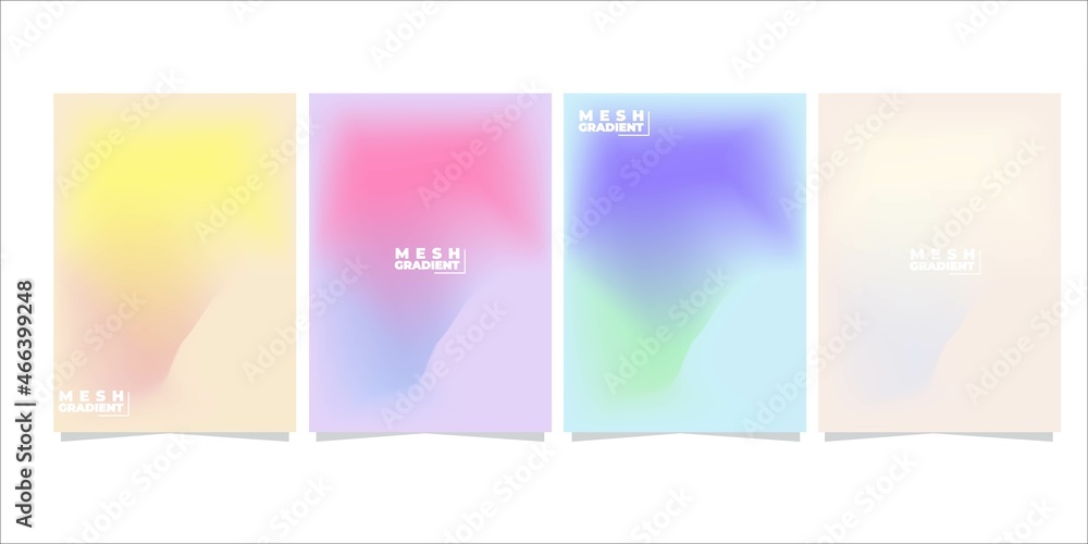 Covers mesh gradient style with minimal design. Cool gradient backgrounds for your design. Applicable for banners, brochures placards, posters, flyers, leaflet etc. Editable vector
