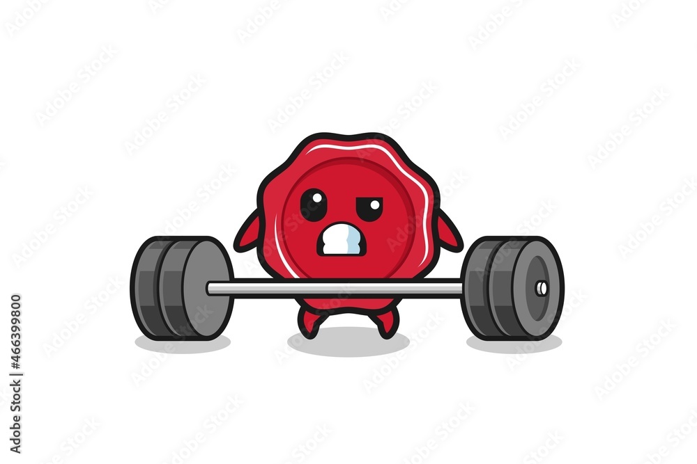 cartoon of sealing wax lifting a barbell cartoon of sealing wax lifting a barbell