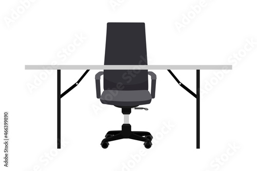 Modern desk for freelancer home office with chair table isolated