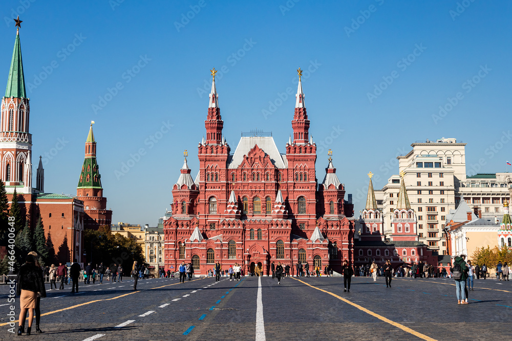 .The State Historical Museum on Red Square. Architecture of State Historical museum, Moscow. The Museum was founded in 1872