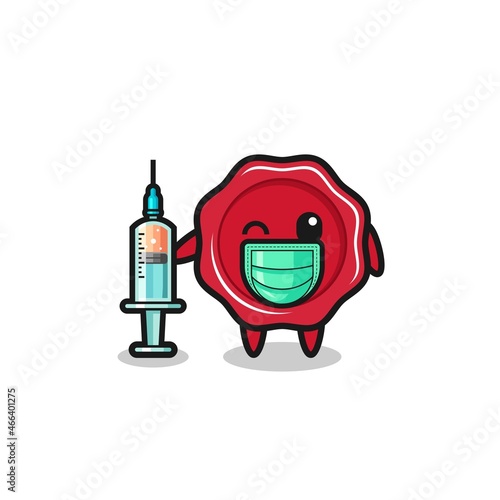 sealing wax mascot as vaccinator