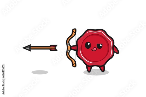 illustration of sealing wax character doing archery