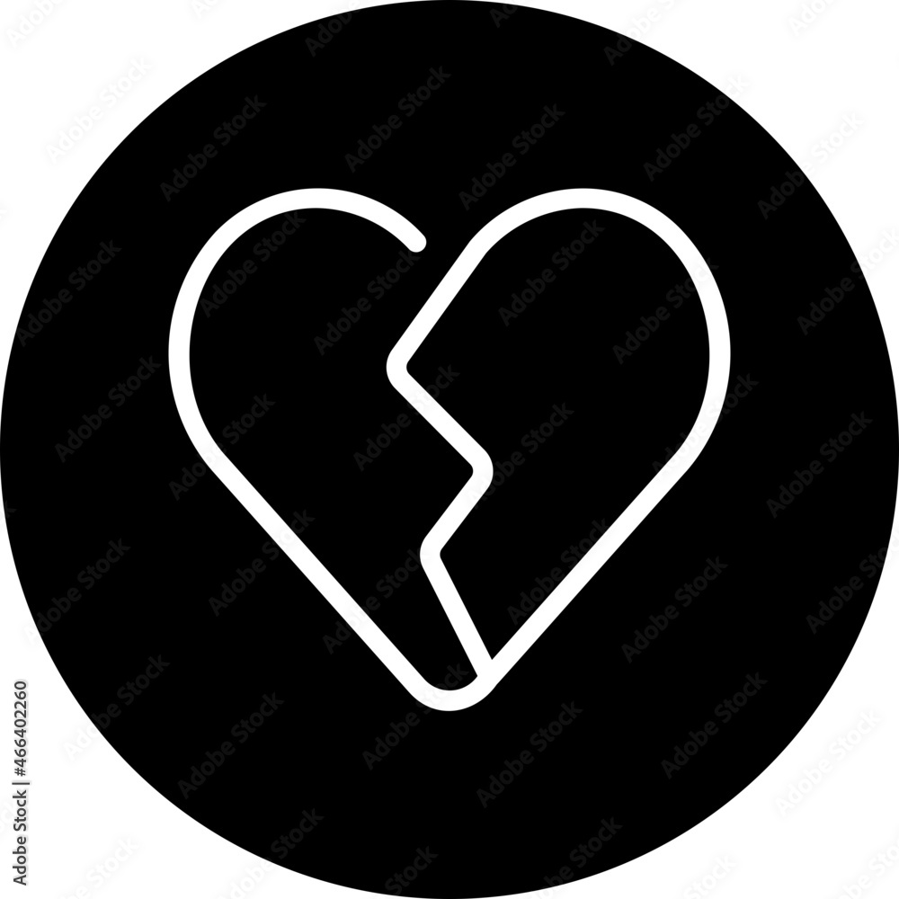 broken heart glyph icon broken heart glyph icon