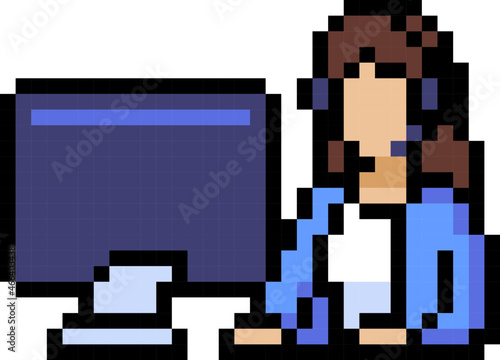 operator female pixel icon