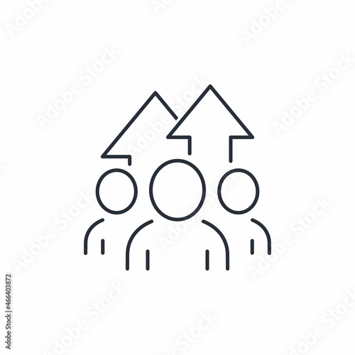  Leadership initiative in the  community. Vector linear icon isolated on white background.