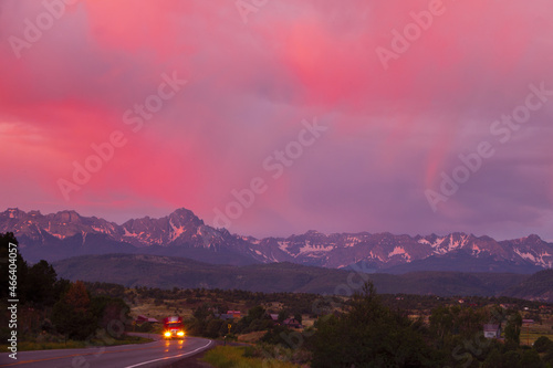 Dramatic skies at sunset over the San Juan Mountains in Colorado