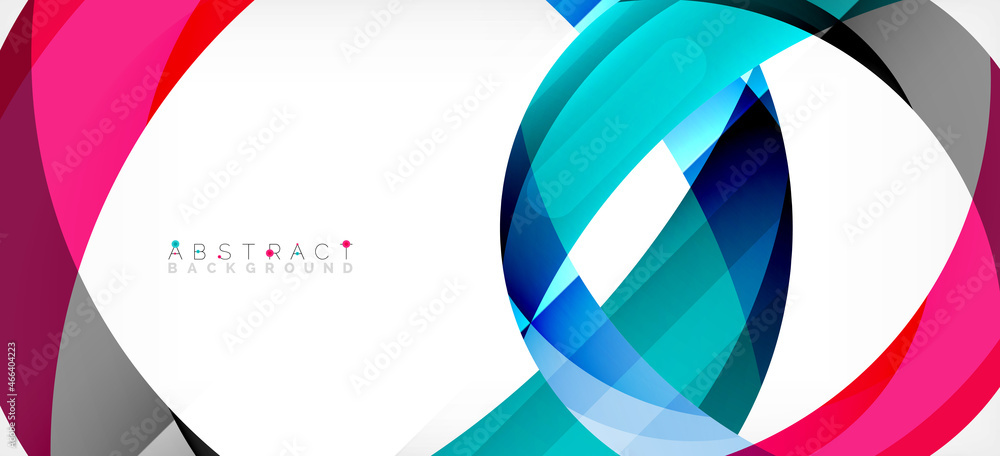 Fototapeta premium Color circle shapes, minimal geometric background. Trendy dynamic composition. Vector Illustration For Wallpaper, Banner, Background, Landing Page