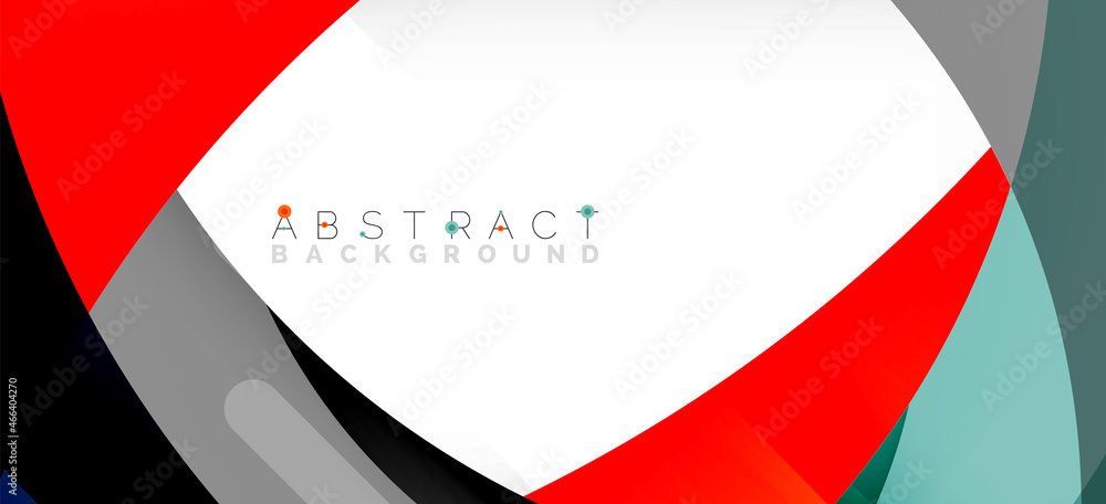 Fototapeta premium Color circle shapes, minimal geometric background. Trendy dynamic composition. Vector Illustration For Wallpaper, Banner, Background, Landing Page