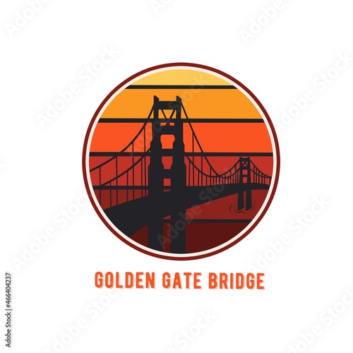 illustration vector graphic of bridge at sunset view,symbol,suitable for background,banner,poster,etc.