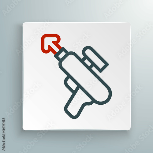 Line Fishing harpoon icon isolated on white background. Fishery manufacturers for catching fish under water. Diving underwater equipment. Colorful outline concept. Vector