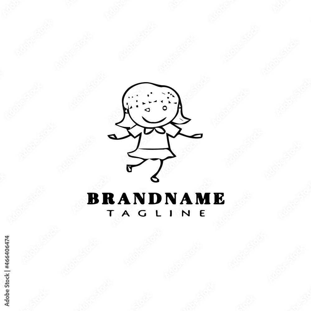 children logo cartoon icon design template black isolated illustration children logo cartoon icon design template black isolated illustration