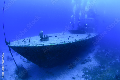Satil. Ship wreck in the Red Sea. In international resort Eilat in Israel. photo