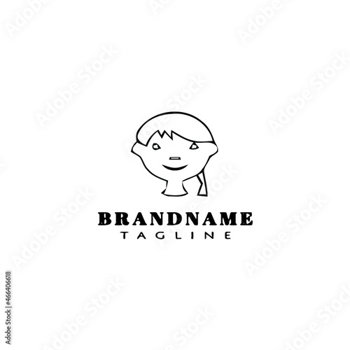 children logo cartoon icon design template black unique vector illustration