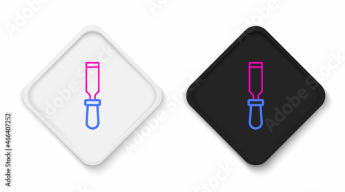 Line Chisel tool for wood icon isolated on white background. Colorful outline concept. Vector