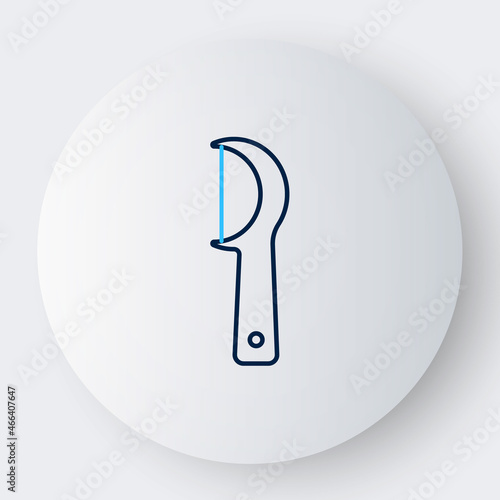 Line Dental floss icon isolated on white background. Colorful outline concept. Vector