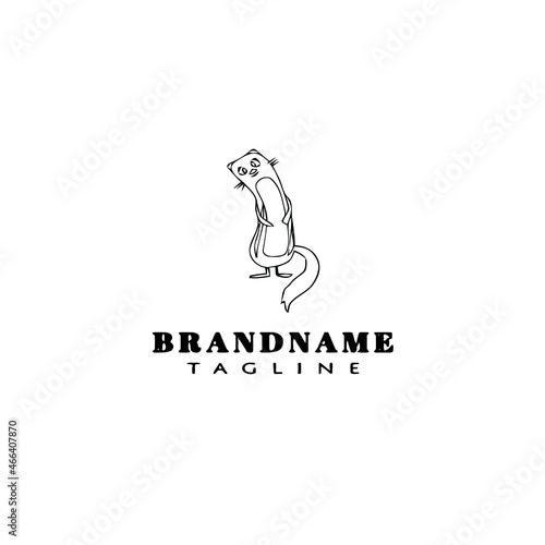 chinchilla cartoon logo icon design template cute isolated vector illustration