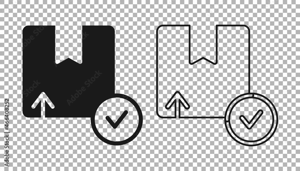 Black Carton cardboard box icon isolated on transparent background. Box, package, parcel sign. Delivery and packaging. Vector Black Carton cardboard box icon isolated on transparent background. Box, package, parcel sign. Delivery and packaging. Vector