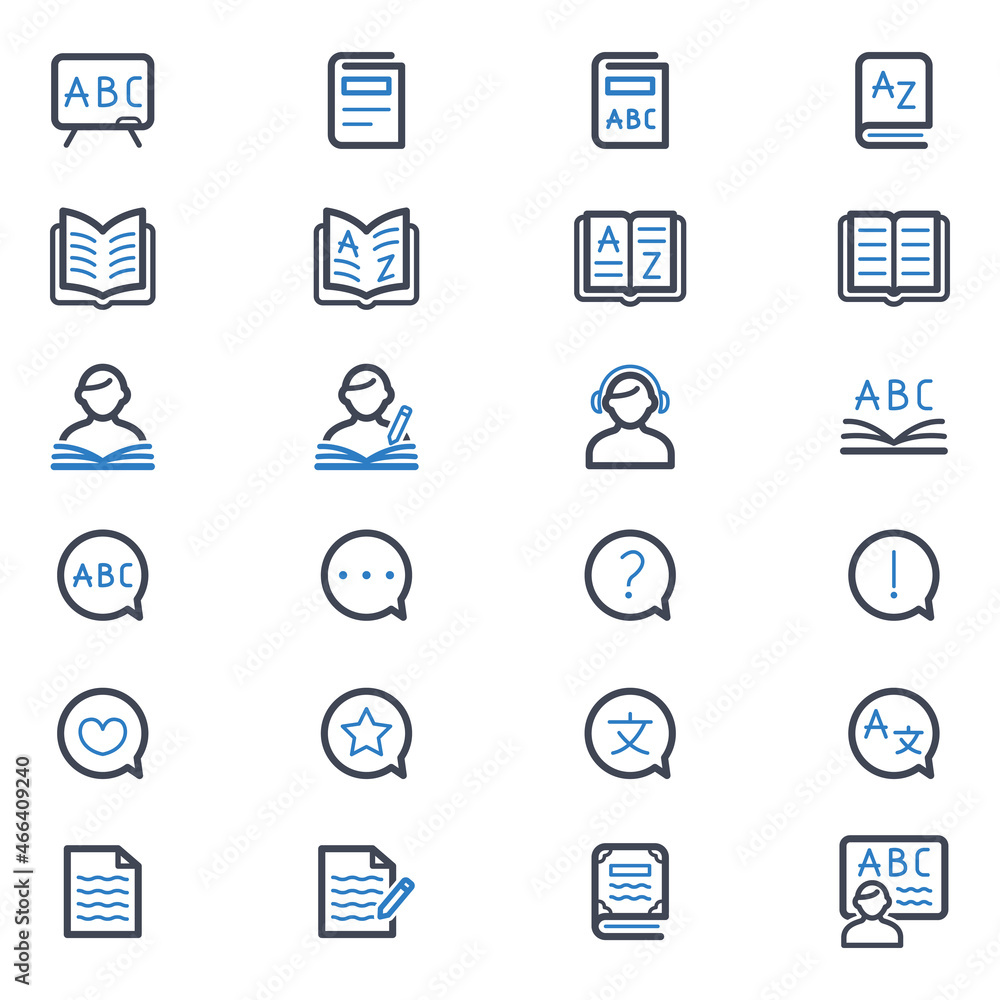 Language study icons Language study icons